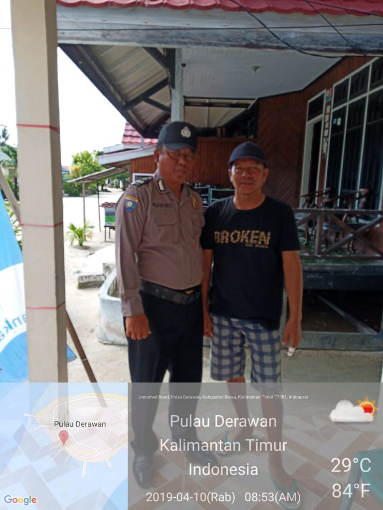 Bhabinkamtibmas Polsek Pulau Derawan sambang warga Kampung Pulau Derawan Beri Himbauan Kamtibmas Jelang Pemilu 2019 X