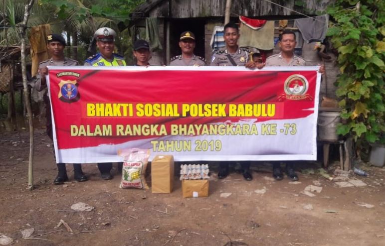 Peringati Hari Bhayangkara Ke-73, Polres PPU Gelar Baksos di Desa Babulu 8