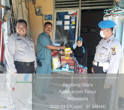Bentuk Kepedulian, Polres Bontang Berbagi Sembako Untuk Warga Kurang Mampu Jumber Narkoba