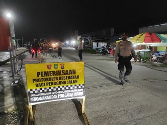 Polres Bontang Gelar Operasi Yustisi Protokol Kesehatan Malam Hari btg