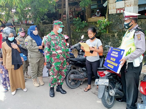 Cegah Penyebaran Covid-19, Polres Bontang Bersama TNI dan Satpol PP Gelar Operasi Yustisi Protokol Kesehatan 1