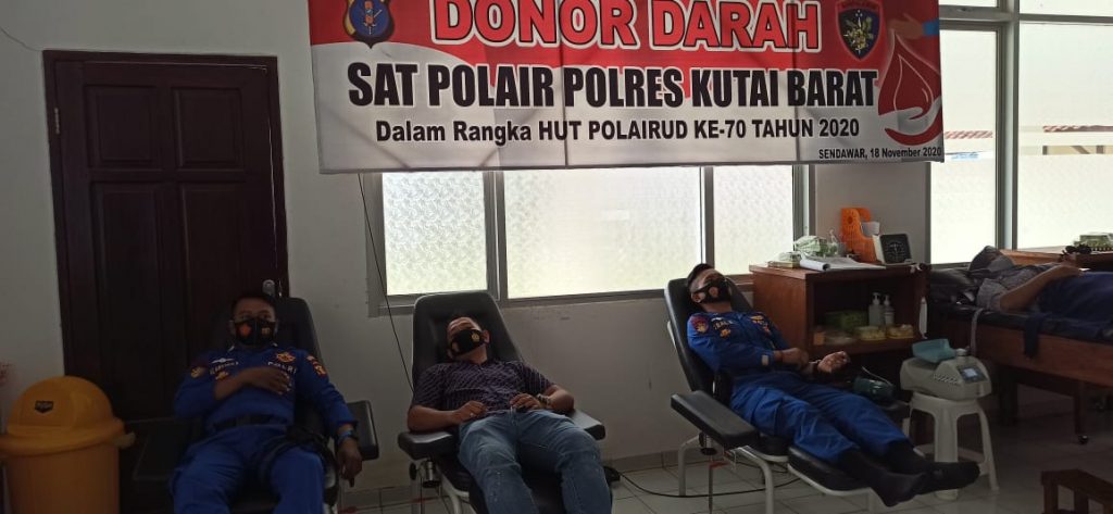 Peringati HUT Polairud Ke-70 Ditengah Pandemi Covid-19, Sat Polair Polres Kubar Gelar Donor 3 9