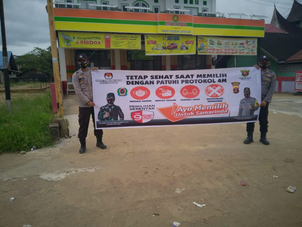 Ajak Masyarakat Sukseskan Pilkada 2020, Polsek Palaran Gencar Sosialisasi Melalui Spanduk WhatsApp Image 2020 12 03 at 8.34.37 AM
