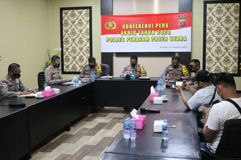 Kapolres Pimpin Langsung Konferensi Pers Akhir Tahun 2020 Polres PPU 5