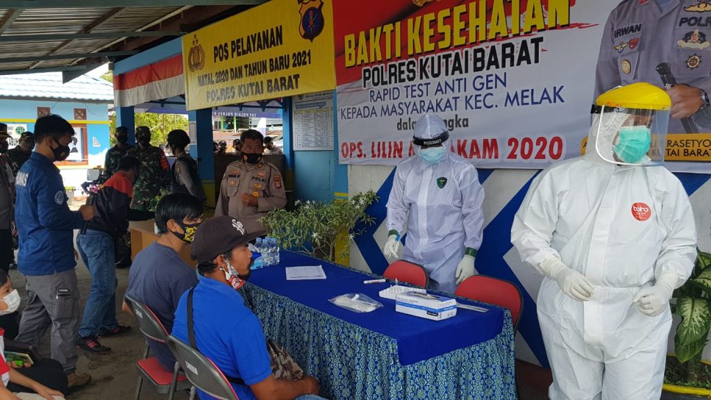 Polres Kubar Gelar Rapid Test Antigen Gratis di Pos Pengamanan Operasi Lilin Mahakam 2020 di Kutai Barat 6
