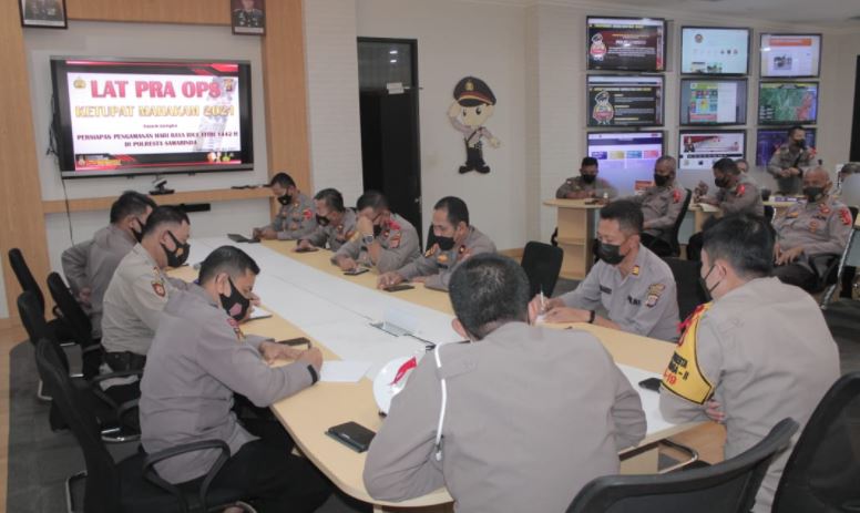 Jelang Operasi Ketupat Mahakam 2021, Polresta Samarinda Gelar Lat Pra Ops smd