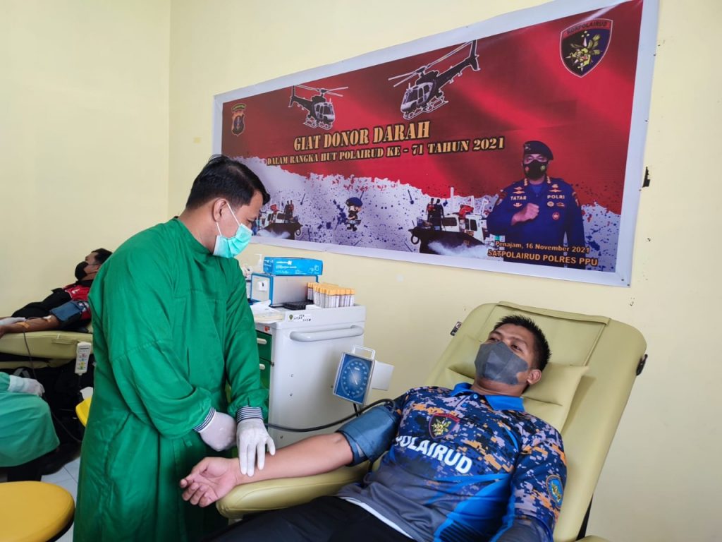 Sambut HUT Polairud Ke – 71, Polres PPU Gelar Bakti Sosial Donor Darah WhatsApp Image 2021 11 17 at 10.50.30