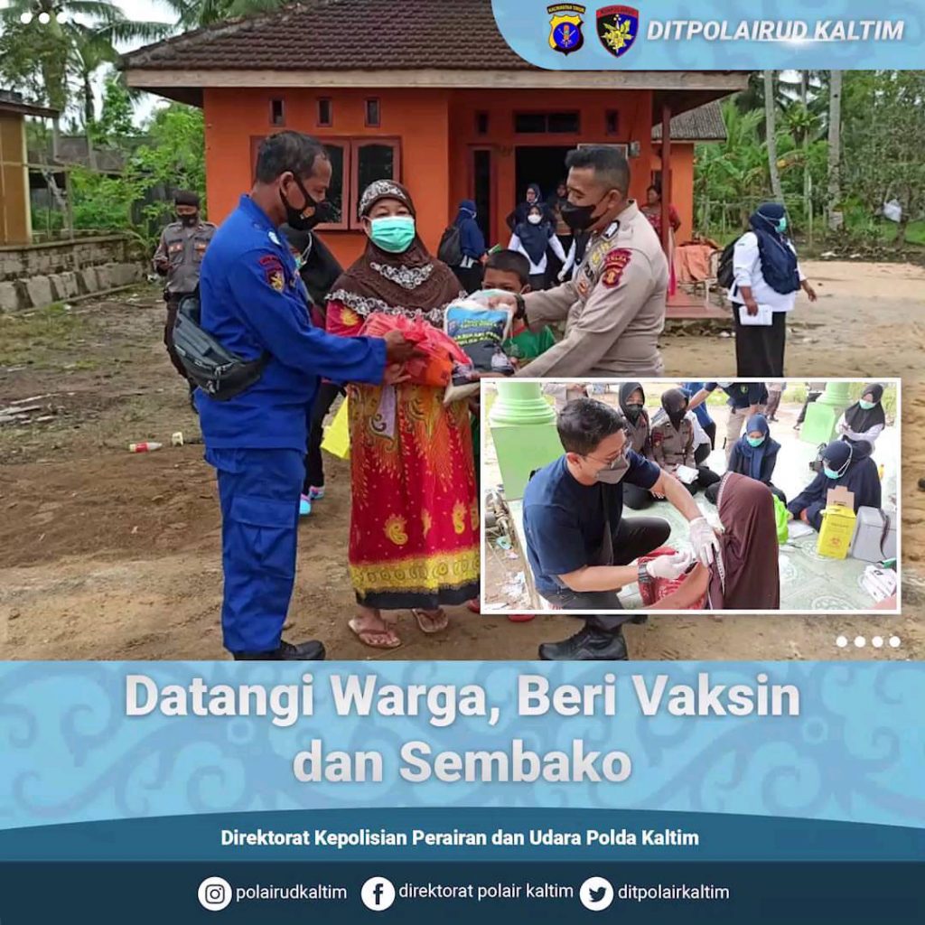 Datangi Warga, Ditpolairud Polda Kaltim Beri Vaksin dan Sembako 10 9
