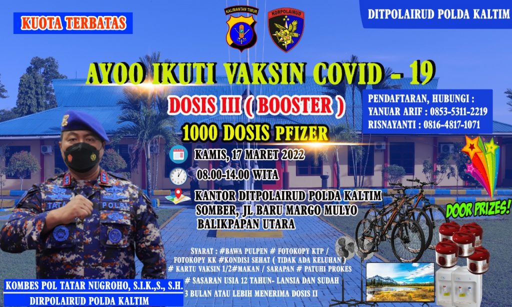Mari Ikuti Vaksinasi Booster, Dit Polairud Polda Kaltim Siapkan Hadiah Menarik WhatsApp Image 2022 03 15 at 08.44.09 1