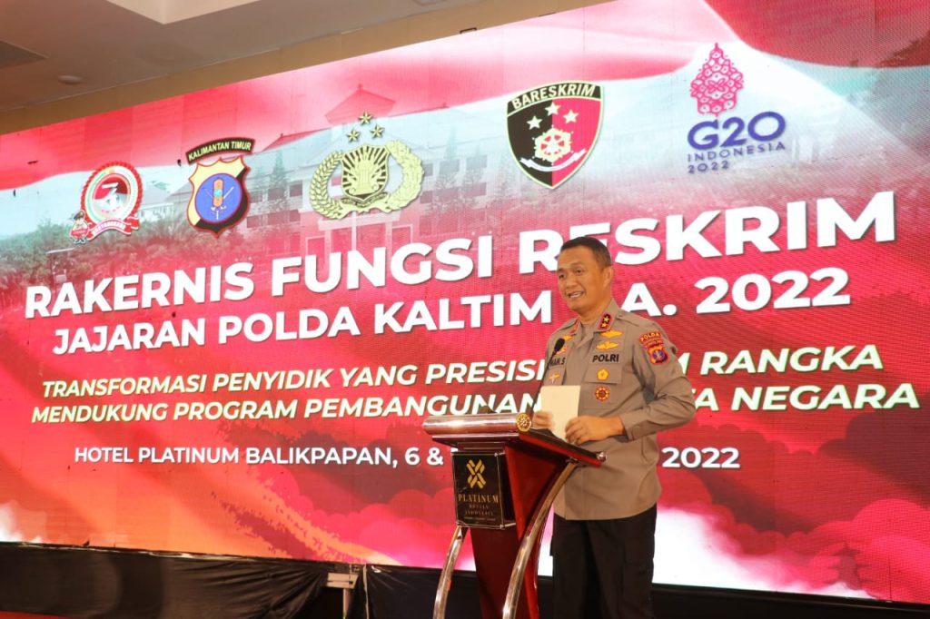 Buka Rakernis Fungsi Reskrim TA 2022, Kapolda : Tingkatkan Kemampuan Personel Polda Kaltim WhatsApp Image 2022 09 06 at 09.34.28