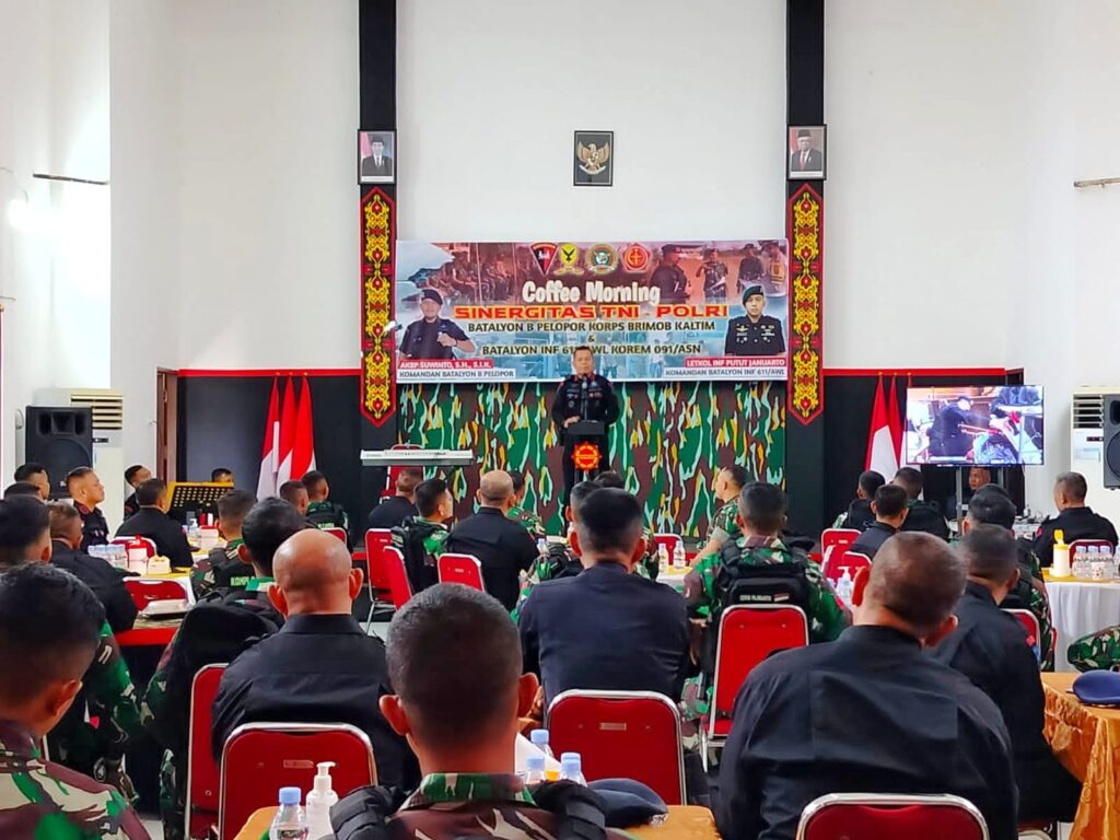 Jalin Silaturahmi, Batalyon B Pelopor Gelar Acara Coffe Morning cofe
