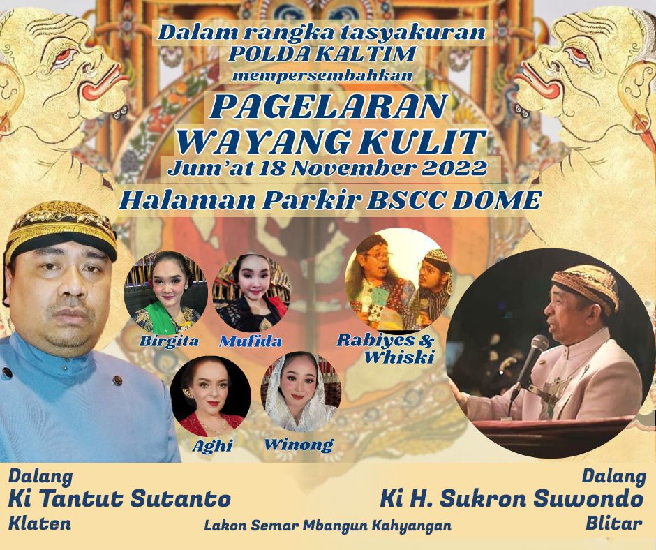 Gelar Tasyakuran, Polda Kaltim Ajak Warga Saksikan Pagelaran Wayang Kulit wayang