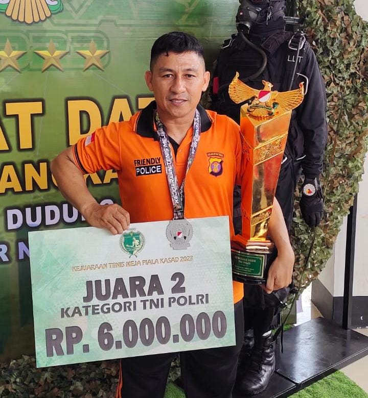 Aipda Bahmid Anggota Brimob Kaltim, Sabet Medali Perak Kejuaraan Tenis Meja Piala KSAD 2023 WhatsApp Image 2023 03 22 at 09.16.37