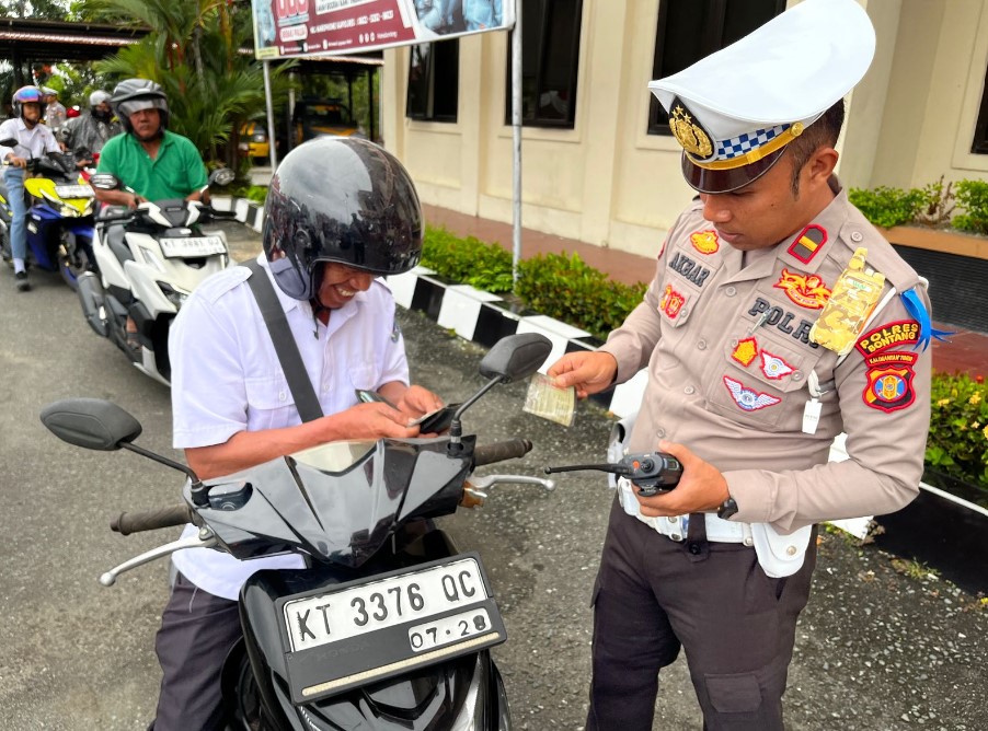 Ops.Zebra Mahakam 2024, Polres Bontang Gelar Razia Kendaraan Gunas Tertib Berlalu Lintas btg 2