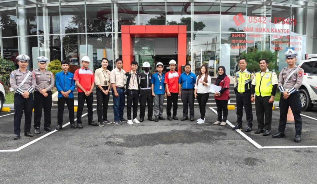 Satgas Preemtif Operasi Zebra Mahakam Tahun 2024 Gelar Sosialisasi di Showroom Mitsubishi Balikpapan Baru lantas