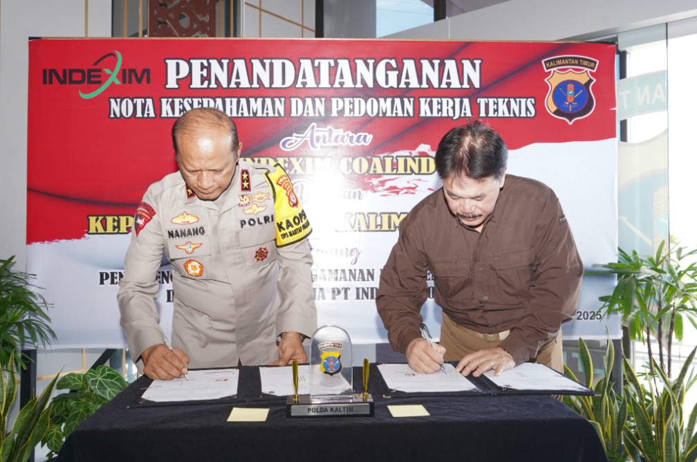 Penandatanganan Nota Kesepahaman dan Pedoman Kerja Teknis antara Polda Kaltim dan PT Indexim Coalindo kapolda 1