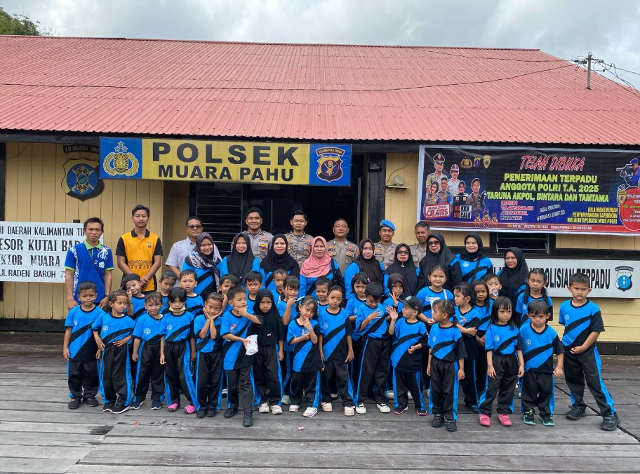 Polsanak, Polsek Muara Pahu Sambut Kunjungan Siswa TK Anggrek Merah kubar