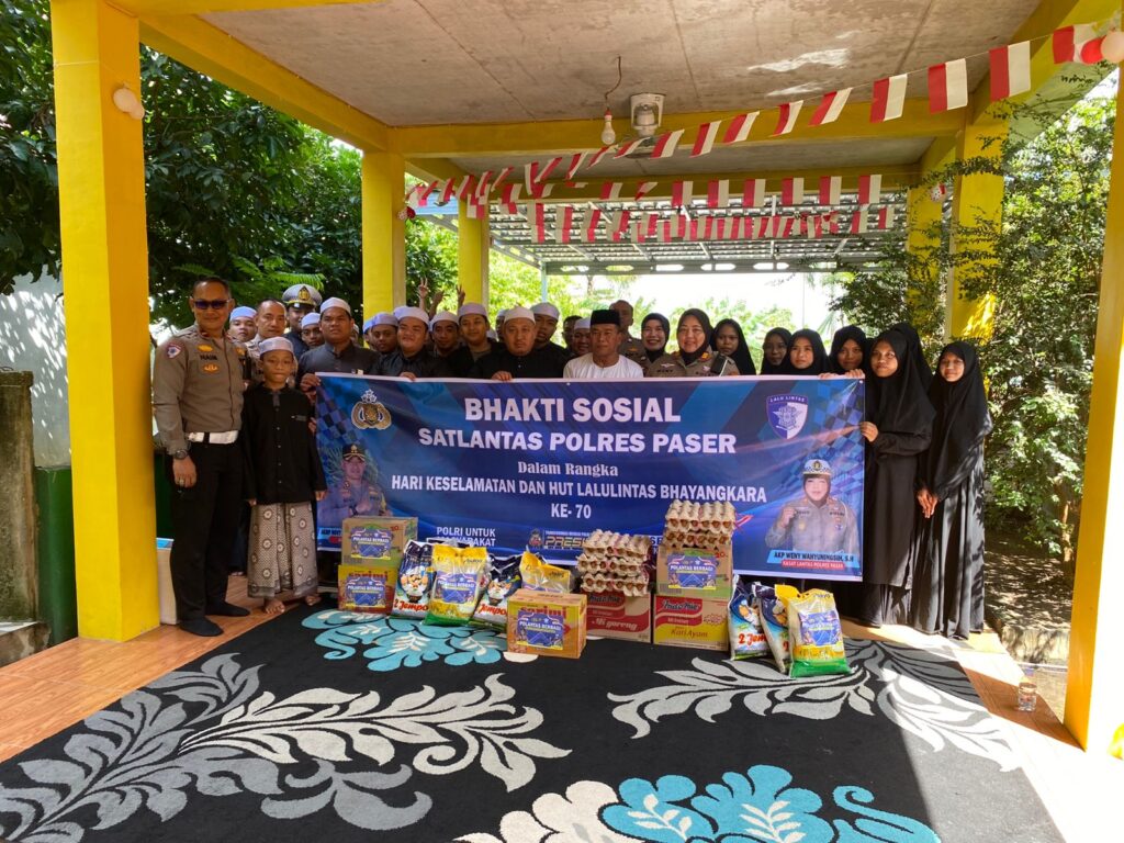 Sambut HUT Lalulintas ke-70, Satlantas Polres Paser Gelar “Polantas Menyapa” di Rumah Tahfidz Tauhid paser