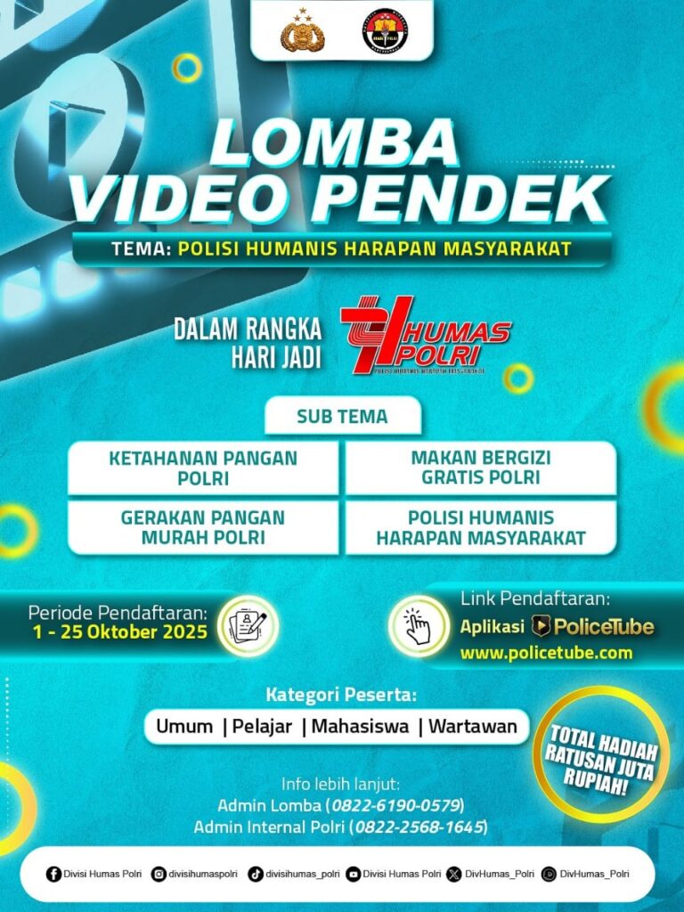 HUT ke-74 Humas Polri: Divisi Humas Polri Gelar Lomba Kreatif “Polri Humanis Harapan Masyarakat” WhatsApp Image 2025 10 06 at 10.44.26 209c4734