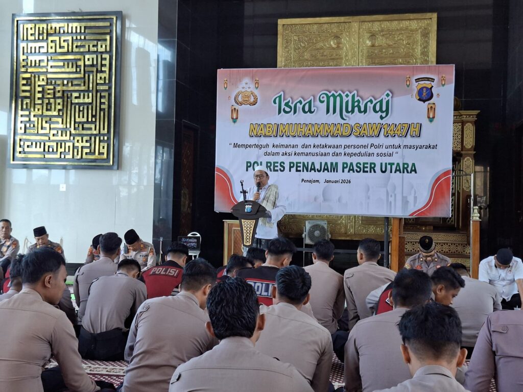Perkokoh Iman dan Nilai Kepedulian Sosial Personel, Polres PPU Gelar Peringatan Isra Mi’raj 1447 H WhatsApp Image 2026 01 16 at 10.59.13