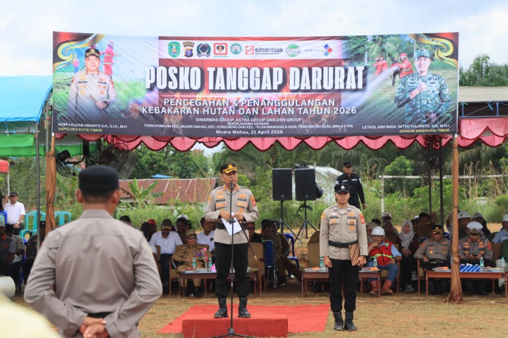 Siaga Antisipasi Karhutla, Polres Kutim Gelar Apel Pasukan di Muara Wahau WhatsApp Image 2026 04 22 at 07.37.04