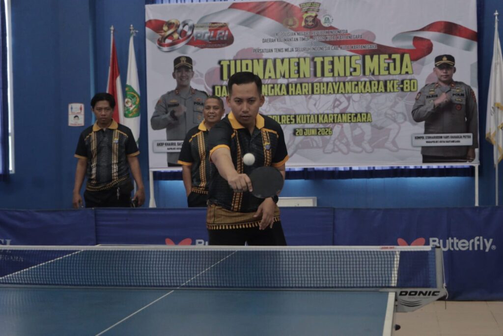 Sambut Hari Bhayangkara ke-80, Polres Kukar Gelar Kejuaraan Tenis Meja Antar Satker kukar 5