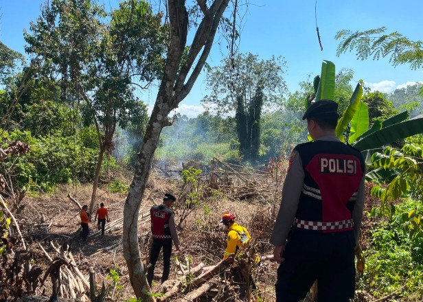 Terima Laporan Call Center 110, Personel Polres PPU Bersama BPBD Sigap Padamkan Kebakaran Lahan di Depan Islamic Center image 13