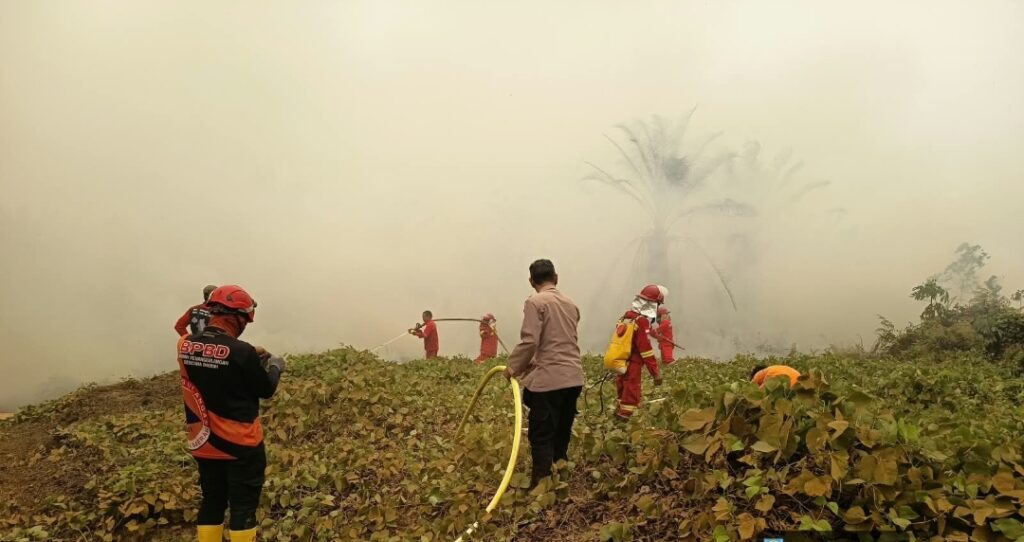 Sinergi Polsek Barong Tongkok dan Warga Berhasil Padamkan Api Karhutla Seluas 25 Hektare kubar 8