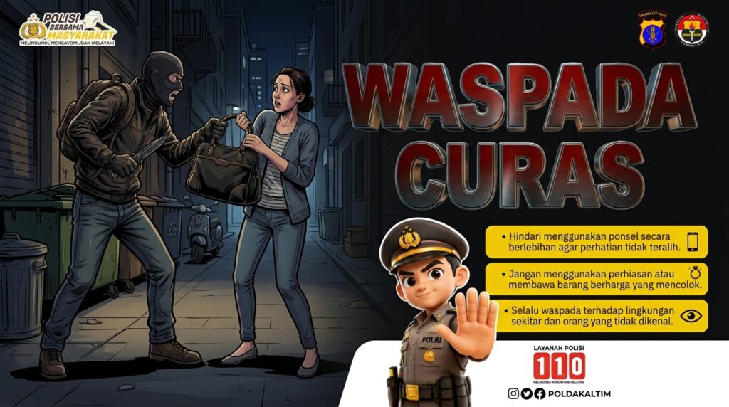 Waspada Curas, Polda Kaltim Ingkatkan Kejahatan Terjadi Karena Ada Kesempatan Gemini Generated Image 50y1hw50y1hw50y1