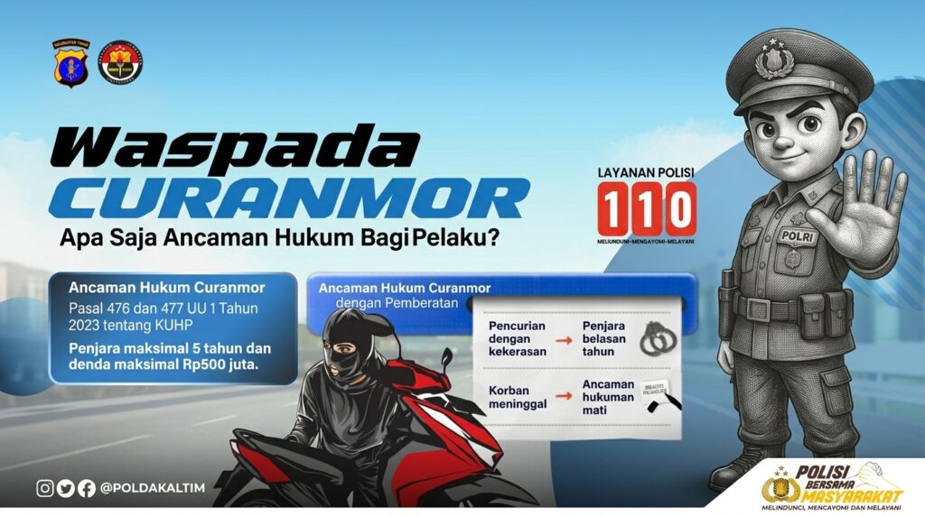 Waspada Kejahatan Curanmor, Kepolisian Ingatkan Sanksi Pidana Berat Bagi Pelaku Gemini Generated Image fw2r1gfw2r1gfw2r